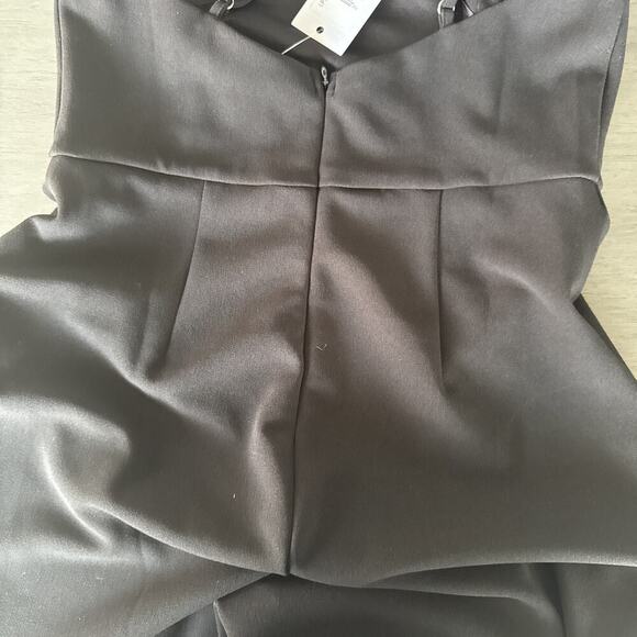 Black Cross Cross Spaghetti Strap Wide Leg Women's Jumpsuit Size S Y2K Club - Picture 11 of 11